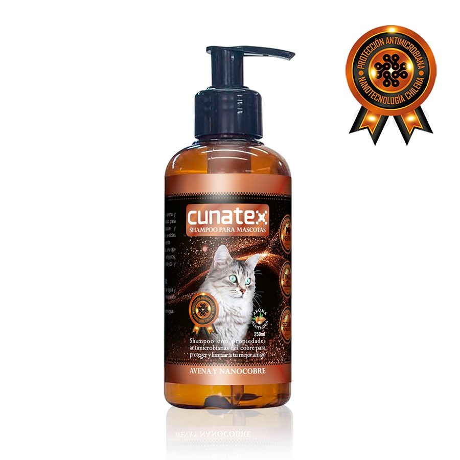 Shampoo Antimicrobiano Con Nano Cobre Para Gatos Cunatex